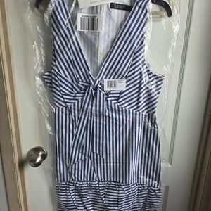 Lauren Ralph Lauren Blue and White Striped Dress